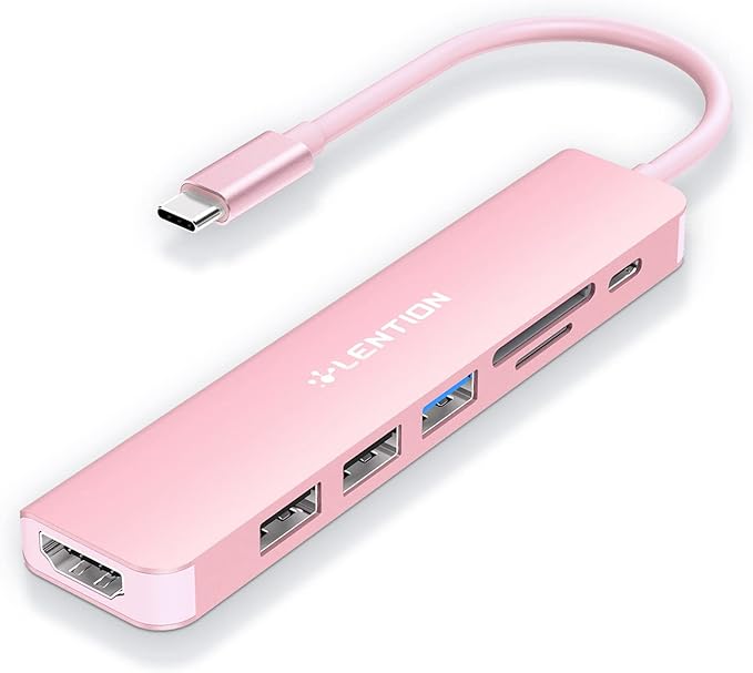 LENTION USB C Hub with 100W Charging, 4K HDMI, Dual Card Reader, USB 3.0 & 2.0 by LENTION