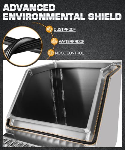 12" aluminum truck step box side mount tool, side view