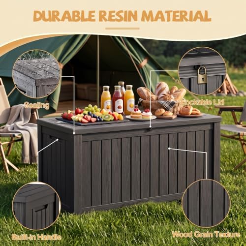efu outdoor storage box waterproof, 330 gal gen, close-up detail