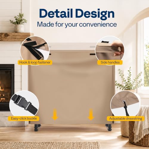 vivohome 4ft waterproof outdoor firewood log rack cover, side view