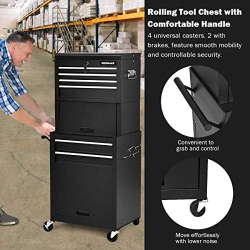 arlime 6-drawer rolling tool chest, tool storage cabinet, package contents