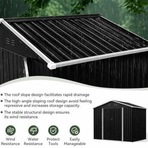 aoxun 8x6 ft shed outdoor storage shed with, package contents