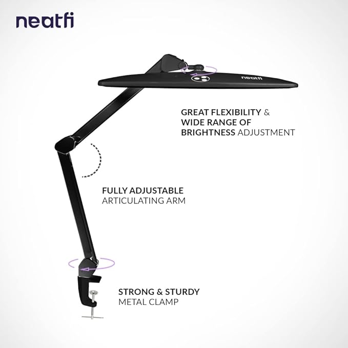 Neatfi Elite HD XL Task Lamp, 1600 Lumens, Non-Polar Dimming, Desk Light - Image 5