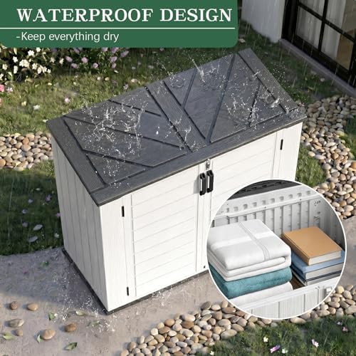 outdoor storage shed resin waterproof storage cabinet for, side view