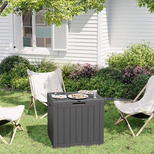 31 gallon outdoor storage box waterproof deck box, package contents