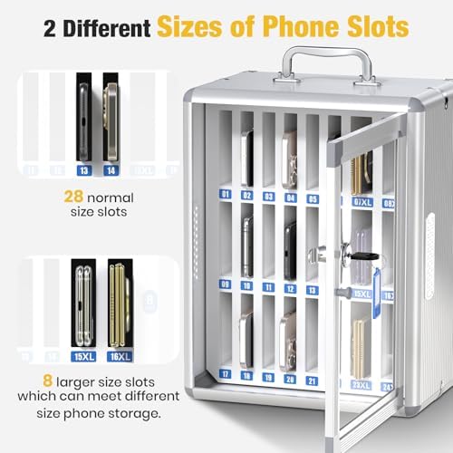 glosen 36 slots cell phone storage locker for showing dimensions