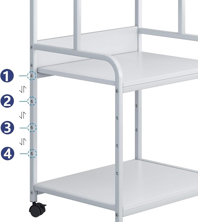 Arbuxzuy Printer Stand with Storage Shelf, 3 Tier Printer Cart with Wheels - Image 5