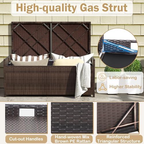 relax4life 34-gallon outdoor storage box - wicker rattan on a desk or shelf