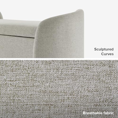 mopio sophie 51" ottoman storage bench, entryway and, side view