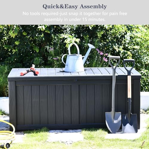 modern-depo 120 gallon pp deck box waterproof outdoor shown in use