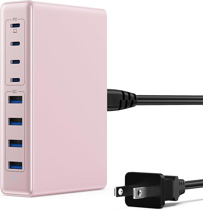 200W USB C Charger Block, 8-Ports GaN III Fast Charging Station Hub, PD 65W by Ekrist
