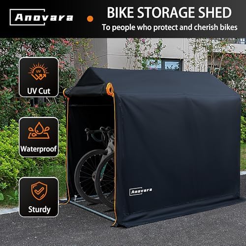 bike storage shed 4x6ft motorcycle tent 420d oxford shown in use