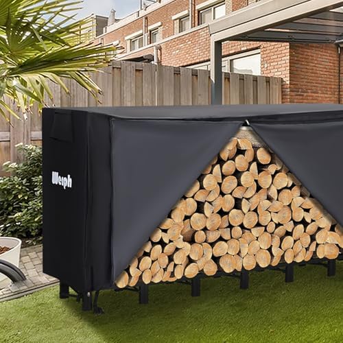 werph 12ft firewood rack outdoor, heavy duty firewood on a desk or shelf