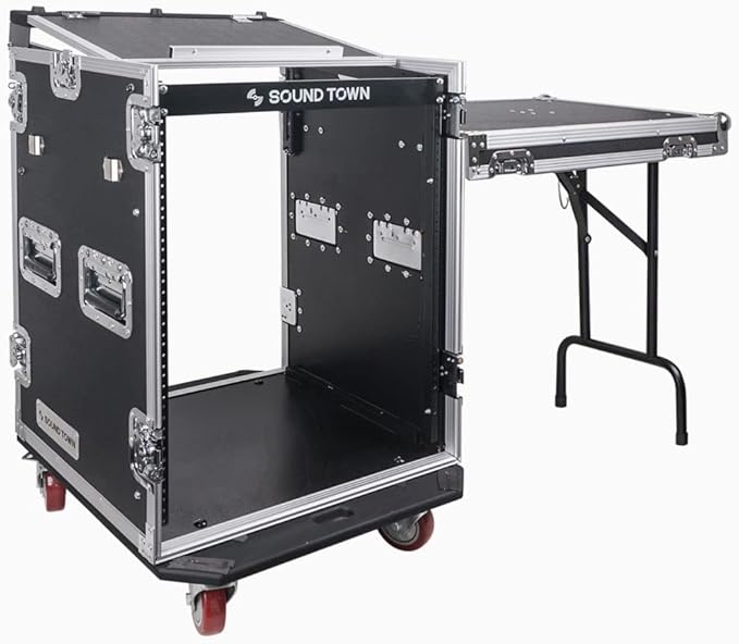 Sound Town Heavy-Duty 1/2" Plywood 14U PA DJ Pro Audio Rack/Road ATA Case - Image 4
