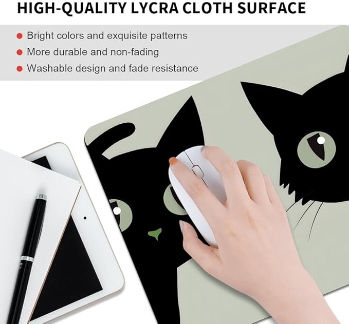 Cat Square Mouse pad, Waterproof, Anti Slip Rubber Base, Computer Mouse pad - Image 3