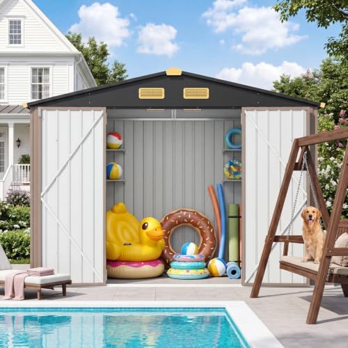 ironck storage shed, 9.7 x 7.7 ft tool, close-up detail