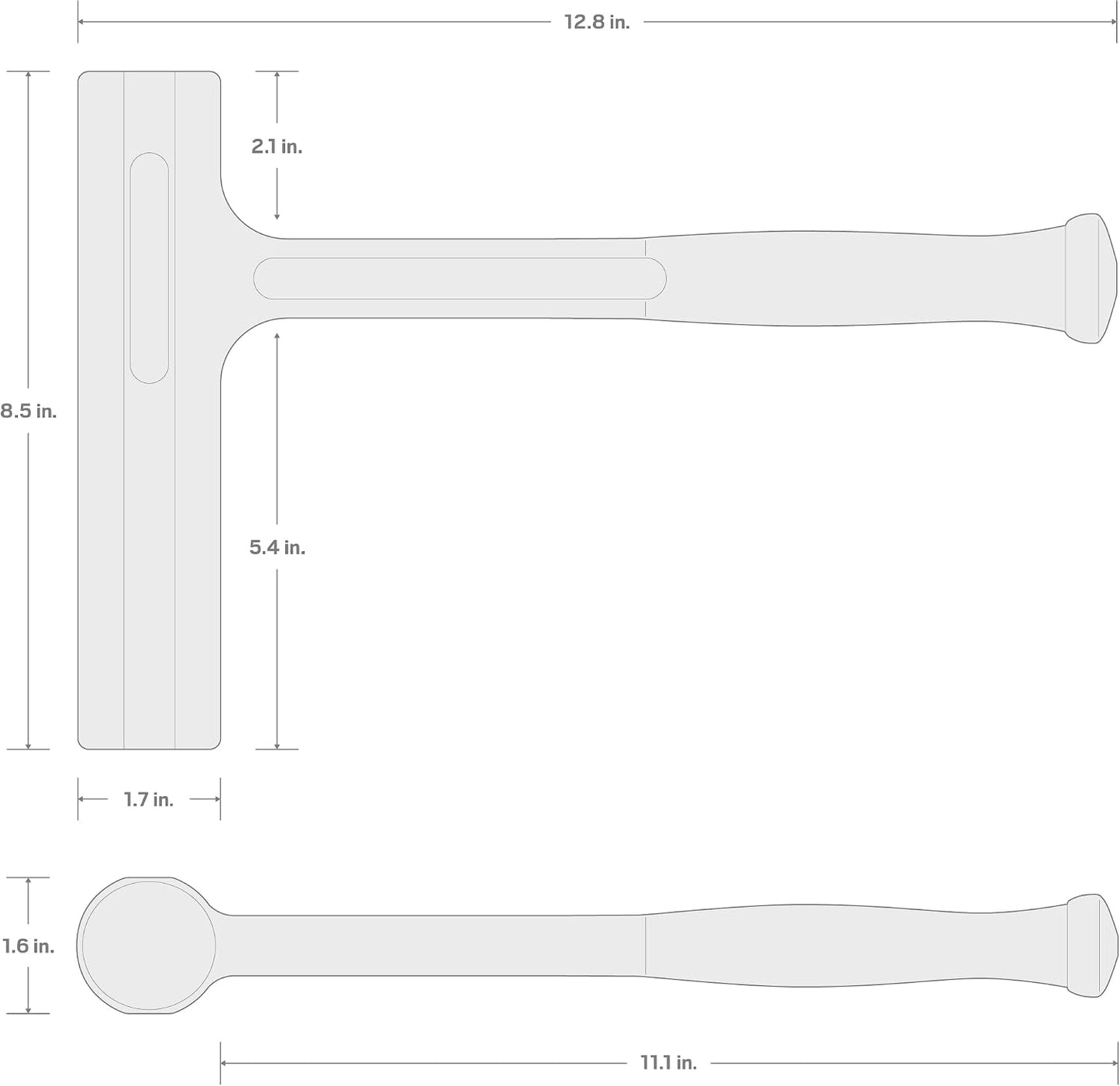 TEKTON 32 oz. Dead Blow Piston Hammer | HDB30032 | Made in USA
