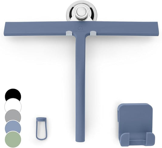 GÜTEWERK Shower Squeegee for Glass Doors, Silicone Window Squeegee, Bathroom by G%C3%9CTEWERK