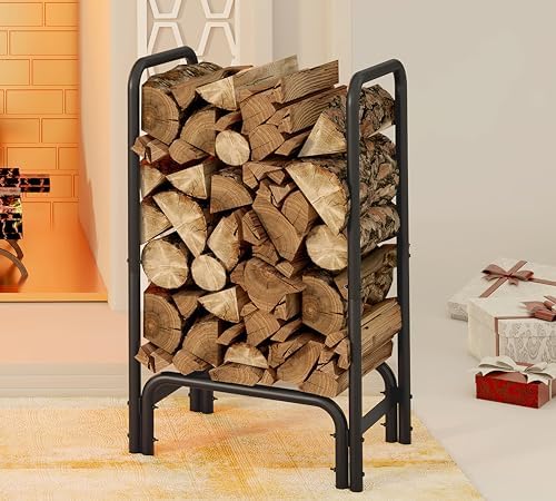 kingson firewood rack log holder for indoor outdoor, close-up detail