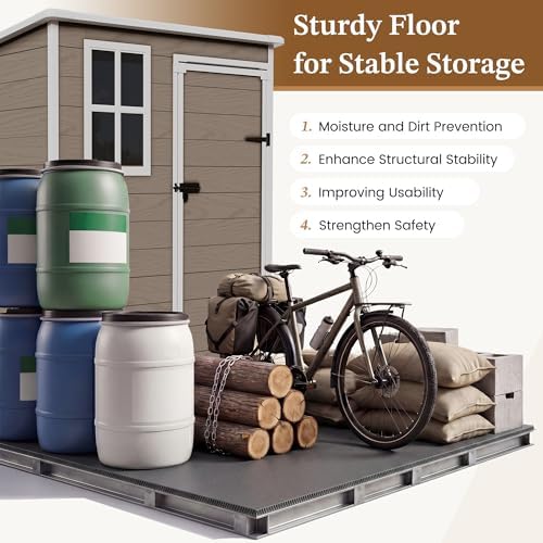 udpatio outdoor storage shed 5x3 ft, garden resin, package contents