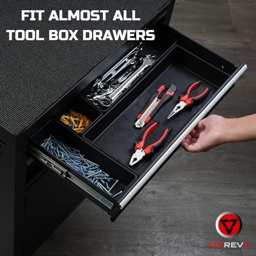 onreva tool box organizer tray divider set, extra on a desk or shelf