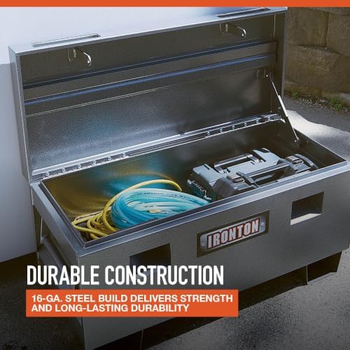 ironton jobsite box, gray, carbon steel (36 inches) shown in use