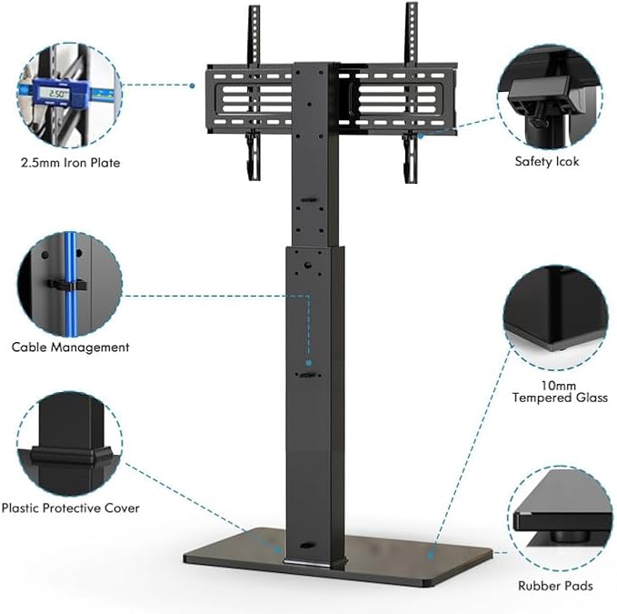 FITUEYES Swivel Floor TV Stand - Image 5