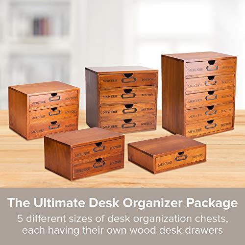 5-piece vintage organization and storage set - single, side view