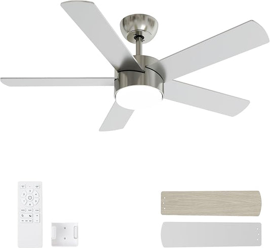POCHFAN 42 Inch Brushed Nickel Ceiling Fans by POCHFAN