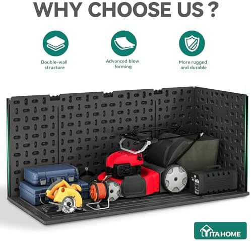 yitahome 320 gallon extra large deck box, close-up detail