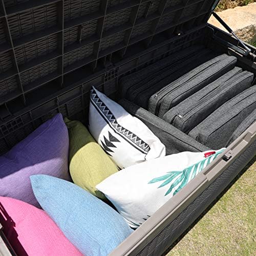 modern-depo 100 gallon deck box waterproof outdoor storage showing dimensions