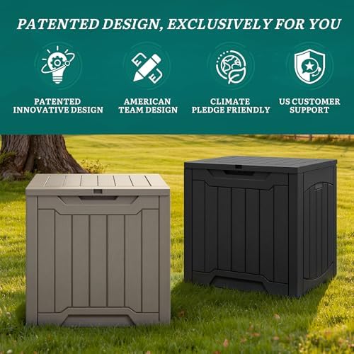 yitahome 31 gallon deck boxes set of 2, front angle view