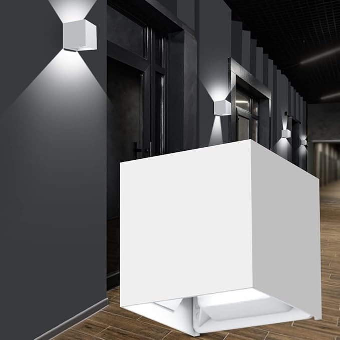 ledmo LED Up and Down Outdoor Wall Sconces White 6000K 20W High Power Aluminum by LEDMO