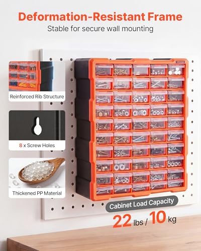 vevor 60-drawer storage organizer, plastic, drawer storage cabinet, package contents