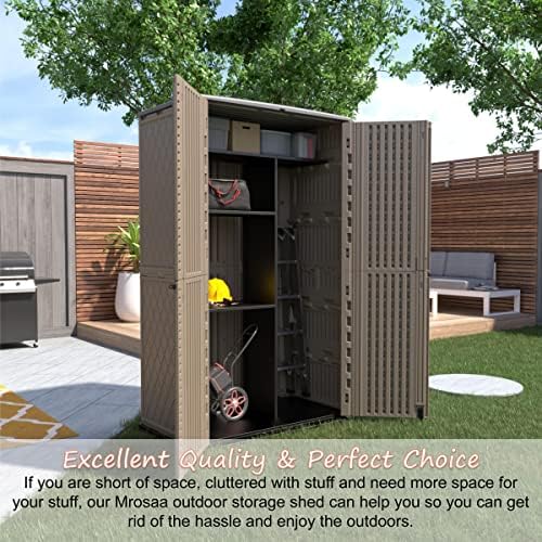 mrosaa sheds & outdoor storage, 52 cu.ft vertical shown in use