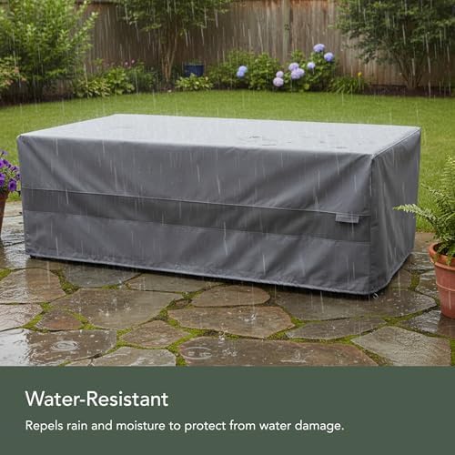 covermates elite outdoor deck box cover - 50w, front angle view