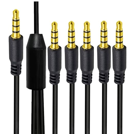 MysRuida 3.3ft 1/8” 3.5mm TRRS Stereo Audio Cable, 1 to 5 Splitter Male Aux Cord - Image 2