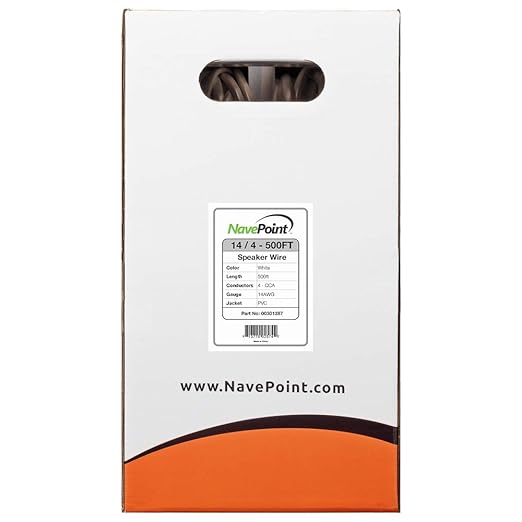 NavePoint 500ft in Wall Audio Speaker Cable Wire CL2 14/4 AWG Gauge 4 Conductor - Image 2