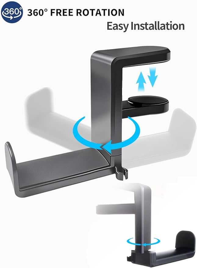 STEARBOR Headphone Hook，Under Desk Headphone Holder，PC Gaming Headset - Image 5