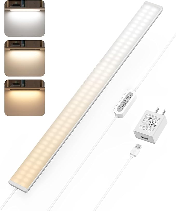 ASOKO Dimmable Desk Light Strip Bar, 3 Temps Under Cabinet Lighting by ASOKO
