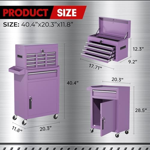 intergreat 5 drawer tool chest with wheels, rolling, close-up detail