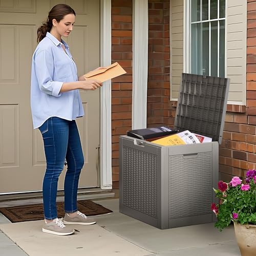 outdoor storage box waterproof, 35 gallon deck box, package contents