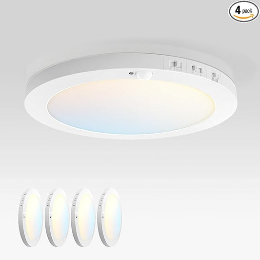 ASD LED 12" Round Flush Mount Ceiling Light Fixture, Low Profile Surface by ASDLightingCorporation