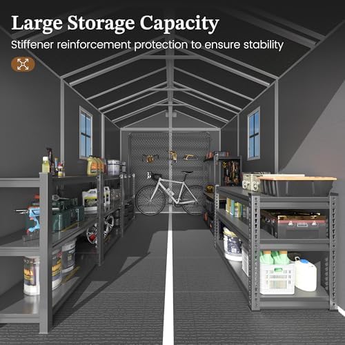 udpatio resin storage shed 7.5x12ft, outdoor plastic garden, close-up detail