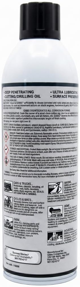 Gibbs Brand Lubricant (2-12oz cans)