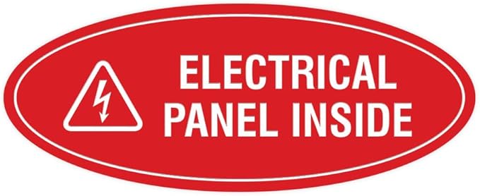 Signs ByLITA Oval Electrical Panel Inside Sign by SignsByLITA