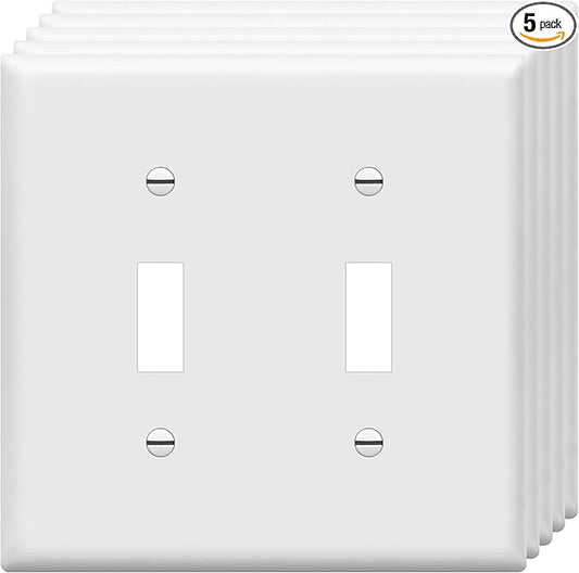 ENERLITES Double Toggle Switch Cover, Two Gang Light Switch Wall Plate by Enerlites