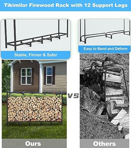 6.7ft firewood rack holder, adjustable heavy duty fire showing dimensions