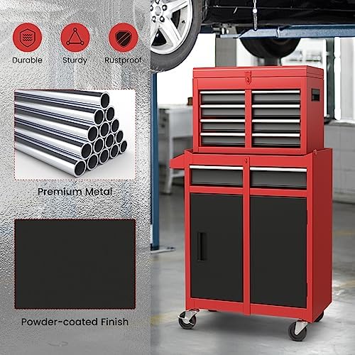 tangzon rolling tool chest combo, heavy duty lockable on a desk or shelf