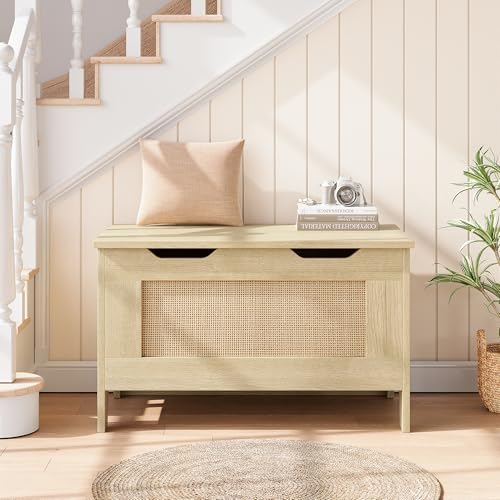 idealhosue 30” storage chest, wooden storage bench with shown in use